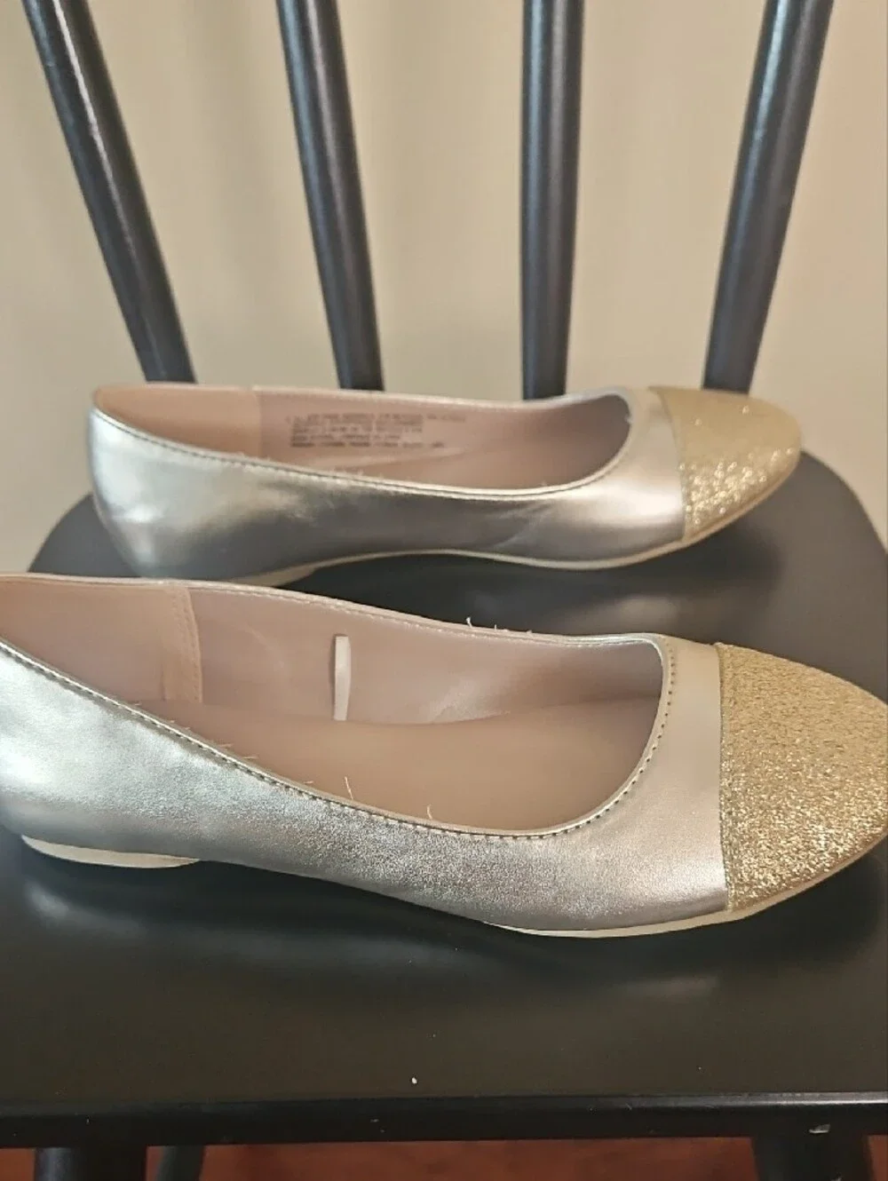 The Children's Place Gold Glitter Toe Ballet Flats - Girls